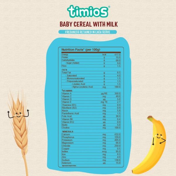 Timios Organic Wheat Banana Baby Cereal Online now