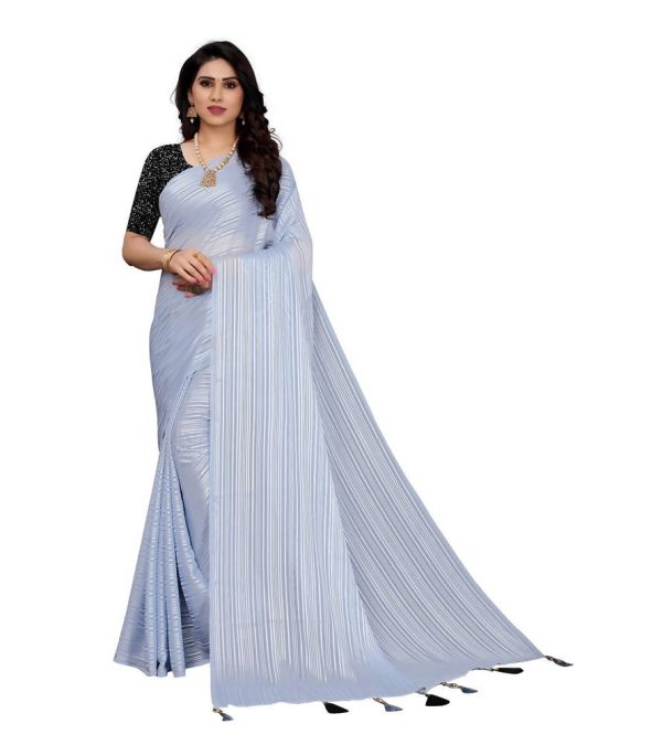 Vamika Grey Georgette Seqence Saree (Riva Grey) Cheap