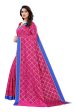 Vamika Pink Linen Foil Print Saree (YOGI PINK) For Sale