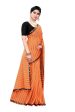 Vamika Orange Malai Silk Printed Saree (Zigzag Orange) Supply