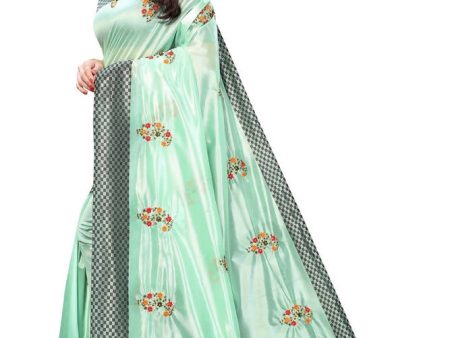 Vamika Green Crepe Embroidery Saree (Nirali Green) Online Hot Sale