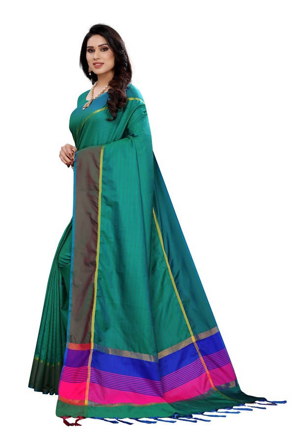 Vamika Green Cotton Silk Weaving Saree (Binita Green) Supply