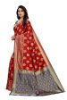 Vamika Banarasi Jacquard Weaving Red Saree (Dangal Red) Online now