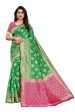 Vamika Banarasi Jacquard Weaving Green Saree (Dangal Green) Supply