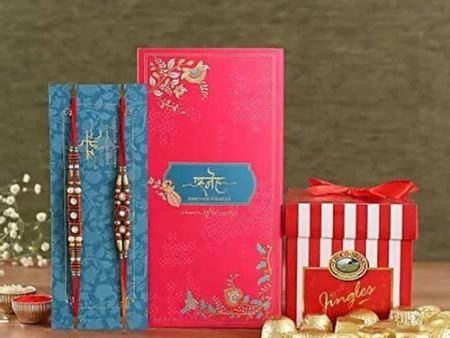 2 Stone Work Rakhis and Choco Swiss Jingles Box For Cheap