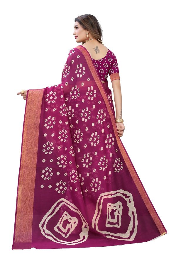 Vamika Purple and Gold Linen Jari Border Saree (RADHIKA PURPLE) Online