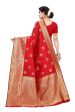 Vamika Banarasi Jacquard Weaving Red Saree (Siri Red) Hot on Sale