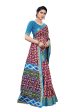 Vamika Purple and Blue Linen Jari Border Saree Online At Low Price Discount