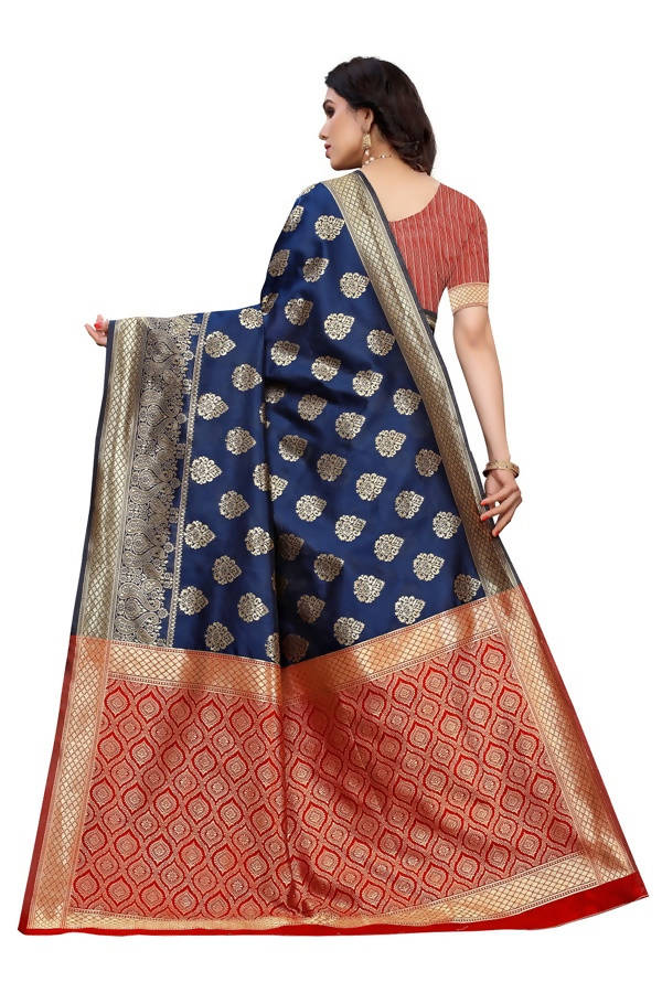 Vamika Banarasi Jacquard Weaving Blue Saree (Dangal Blue) Supply