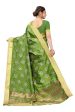 Vamika Green Cotton Polyster Silk Weaving Saree (Kerala Cherry) Online