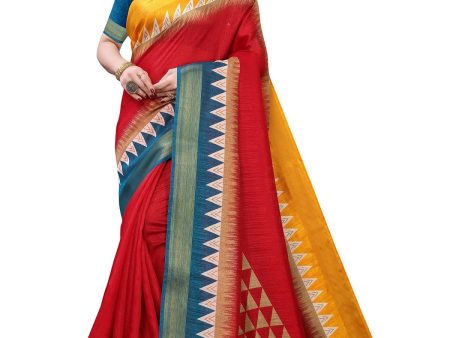 Vamika Maroon Linen Jari Border Saree Online At Low Price Supply