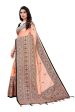 Vamika Peach Sana Silk Printed Saree (Nihal Peach) Hot on Sale