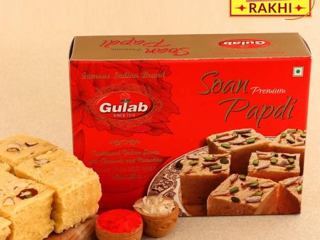 Zardosi Lustrous Rakhi And Soan Papdi Combo Fashion