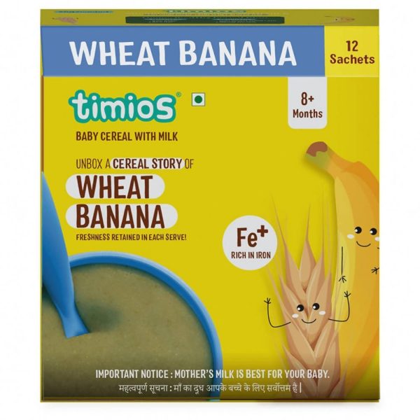 Timios Organic Wheat Banana Baby Cereal Online now