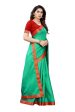 Vamika Rama Green Dola Silk Border Saree (Kirti Rama) For Discount