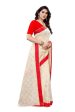 Vamika Cream Linen Foil Print Saree (YOGI CREAM) Online Hot Sale