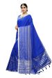 Vamika Blue Cotton Silk Weaving Saree (Twitter Royal Blue) For Cheap