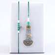 Turquoise Motif Lumba Rakhi Set on Sale