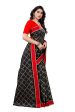 Vamika Black Linen Foil Print Saree (YOGI BLACK) Online now