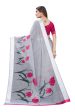 Vamika Grey Linen Satin Patta Saree (VANI GREY) Cheap