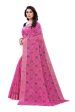 Vamika Pink and Blue Linen Jari Border Saree (CHARVI PINK) For Cheap