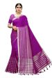 Vamika Purple Cotton Silk Weaving Saree (Twitter Purple) Discount