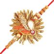 Zardosi Motif Rakhi & Kaju Rolls Box For Discount