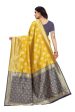 Vamika Banarasi Jacquard Weaving Yellow Saree (Dangal Yellow) Online