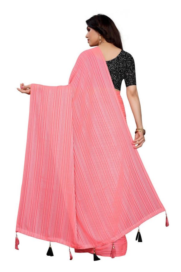 Vamika Pink Georgette Seqence Saree (Riva Pink) Online now