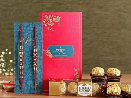 2 Stone Work Rakhis and Ferrero Rocher Box For Discount