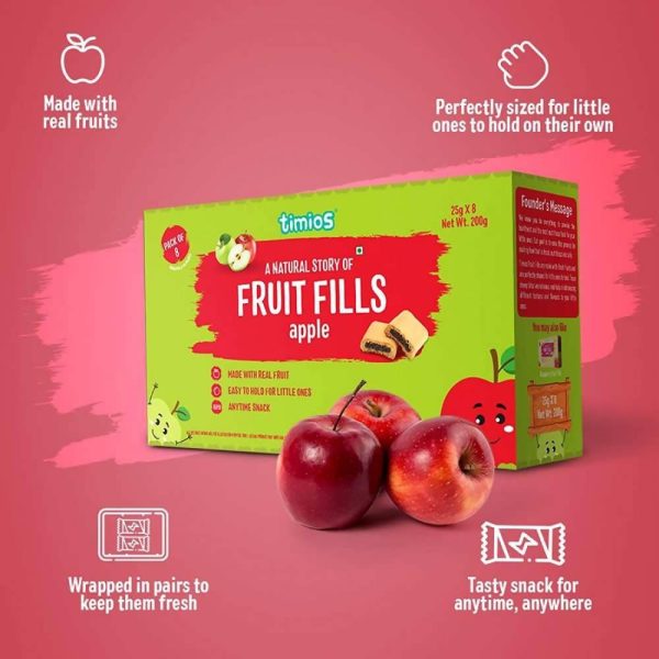 Timios Apple Fruit Fills Snack For Kids Discount