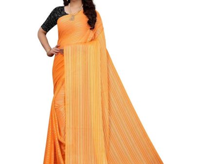 Vamika Orange Georgette Seqence Saree (Riva Orange) Hot on Sale