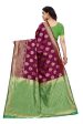 Vamika Banarasi Jacquard Weaving Wine Saree (Dangal Wine) Online Sale