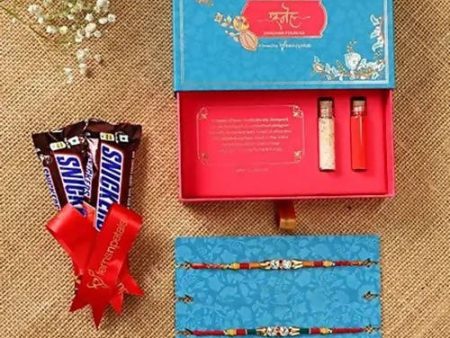 American Diamond Rakhi Set & Snickers Chocolates Discount