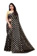 Vamika Black Rangoli Silk Foil Print Saree (Danish Black) on Sale