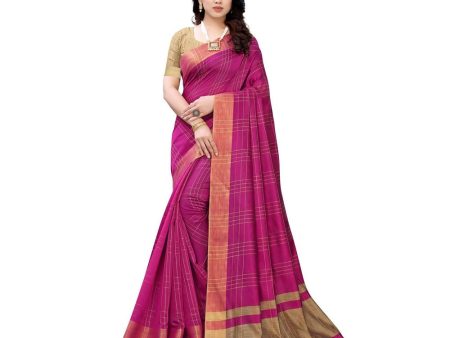 Vamika Pink Cotton Silk Weaving Saree (Anaya Pink) Online Sale