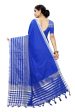 Vamika Blue Cotton Silk Weaving Saree (Twitter Royal Blue) For Cheap