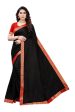 Vamika Black Dola Silk Border Saree (Kirti Black) Hot on Sale