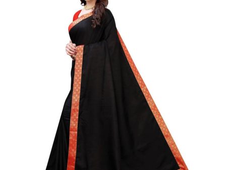 Vamika Black Dola Silk Border Saree (Kirti Black) Hot on Sale