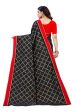 Vamika Black Linen Foil Print Saree (YOGI BLACK) Online now