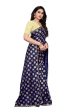 Vamika Navy Rangoli Silk Foil Print Saree (Danish Navy) Cheap