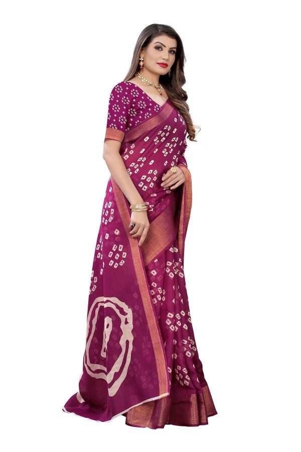 Vamika Purple and Gold Linen Jari Border Saree (RADHIKA PURPLE) Online