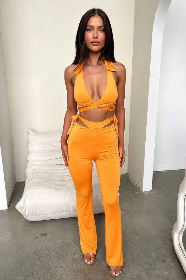 Thia Flare Pants - Orange on Sale